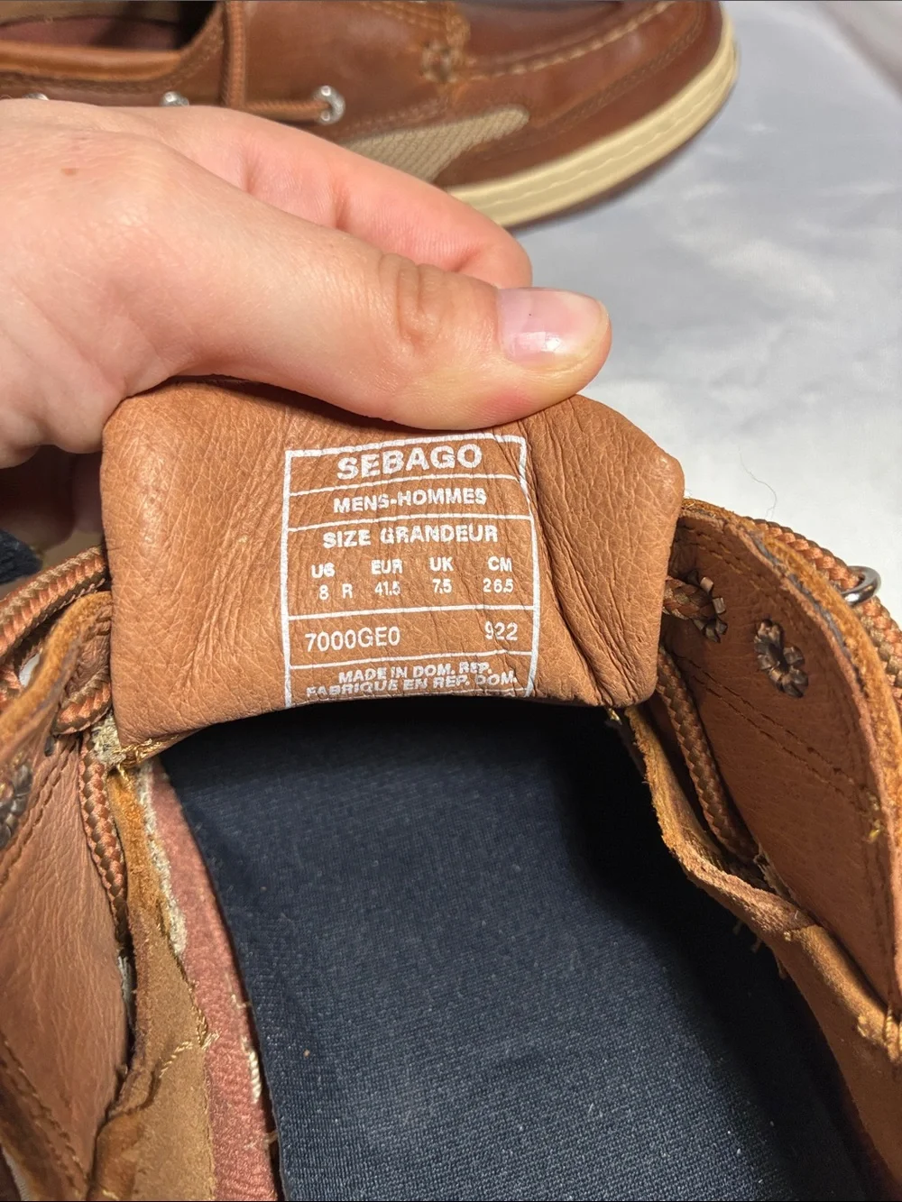 ✨Never Been Worn✨Sebago Tan Leather & Woven Panel Boat Shoes